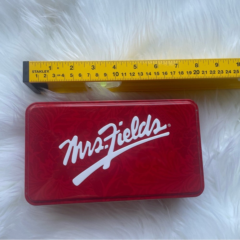 Mrs. Fields Decorative Red Tin Only with Floral Pattern